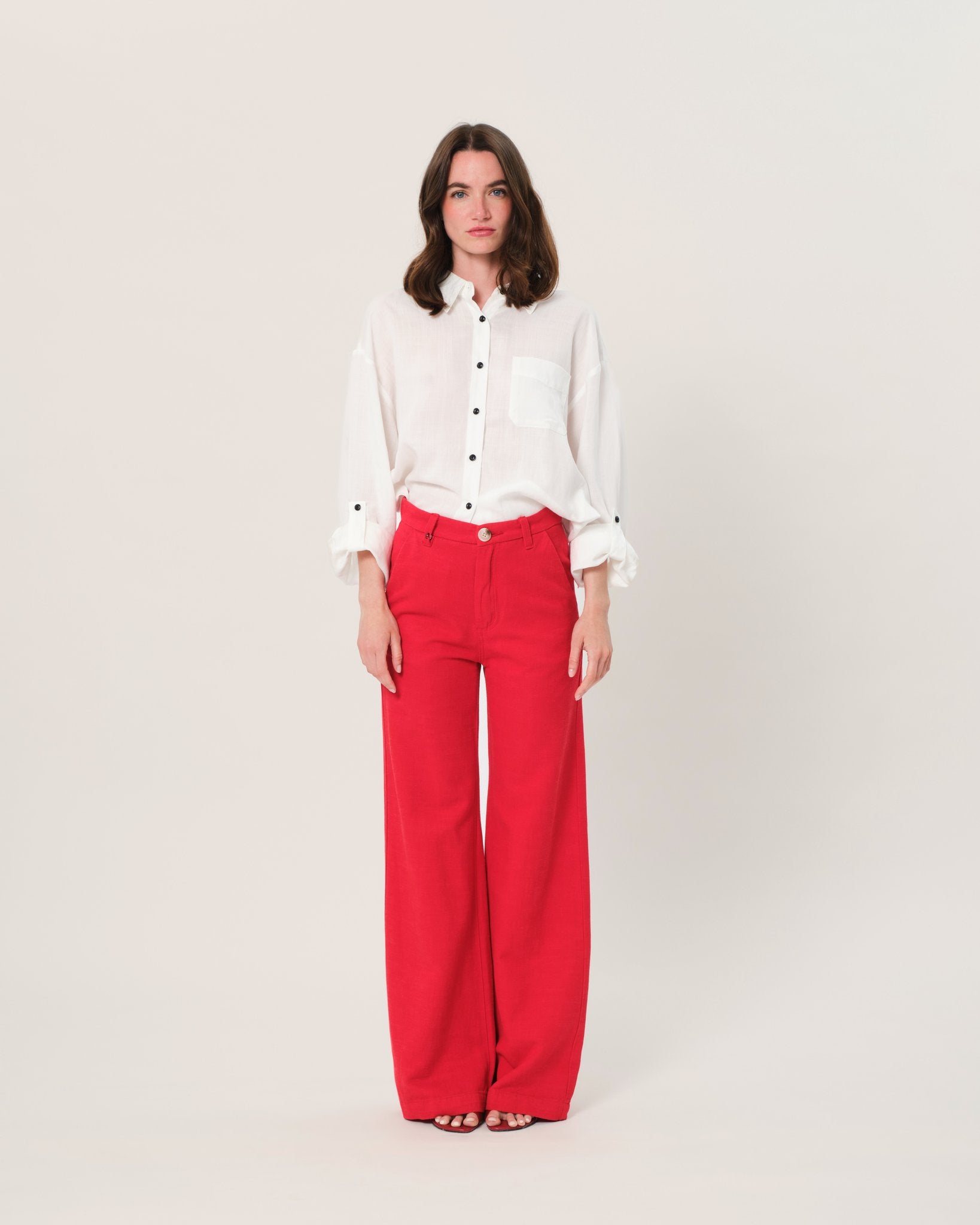 Pantalon évasé avec poches italiennes FRANCINE
