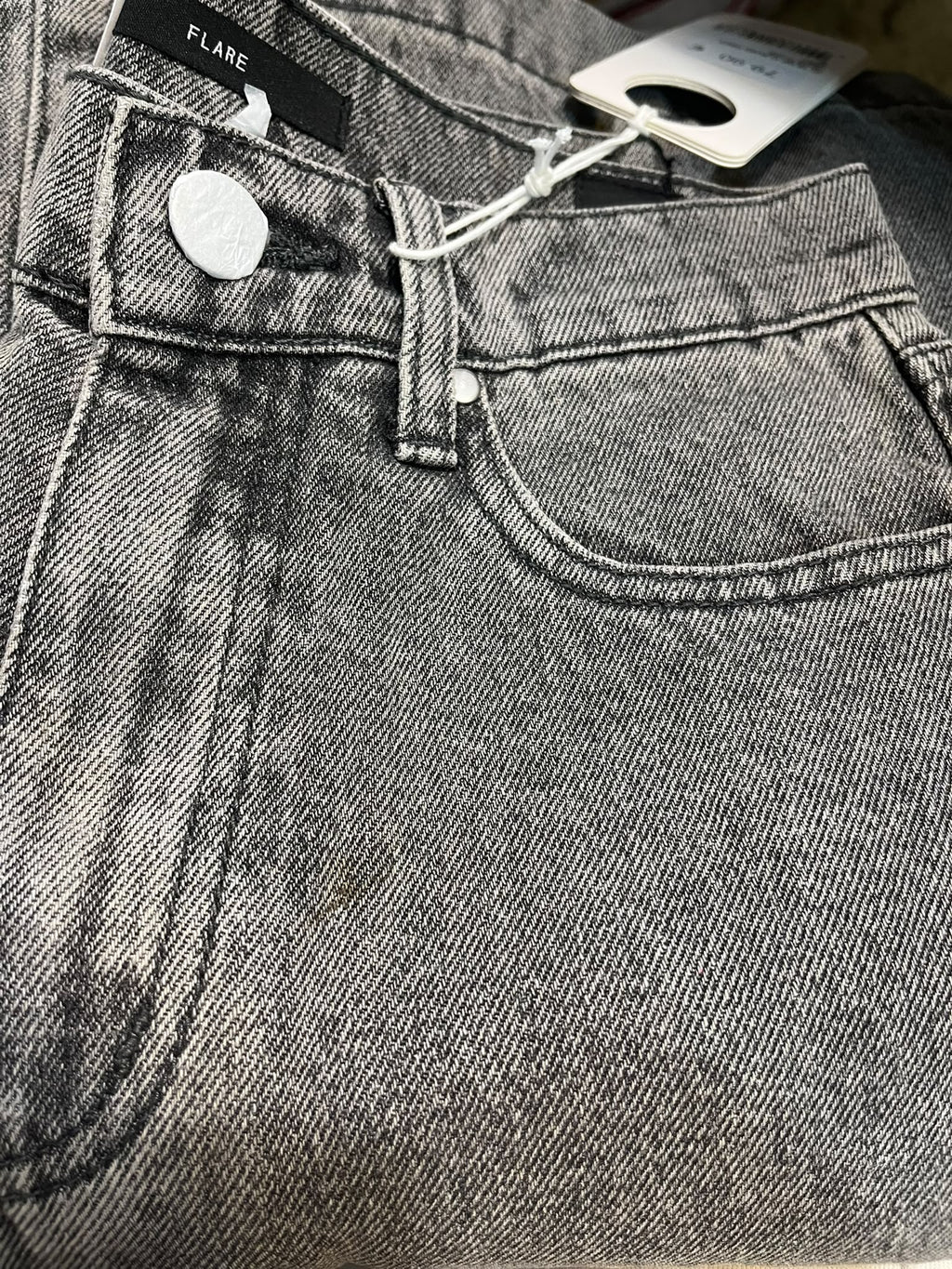 Jean large taille haute FLEURE GREY M - Seconde vie