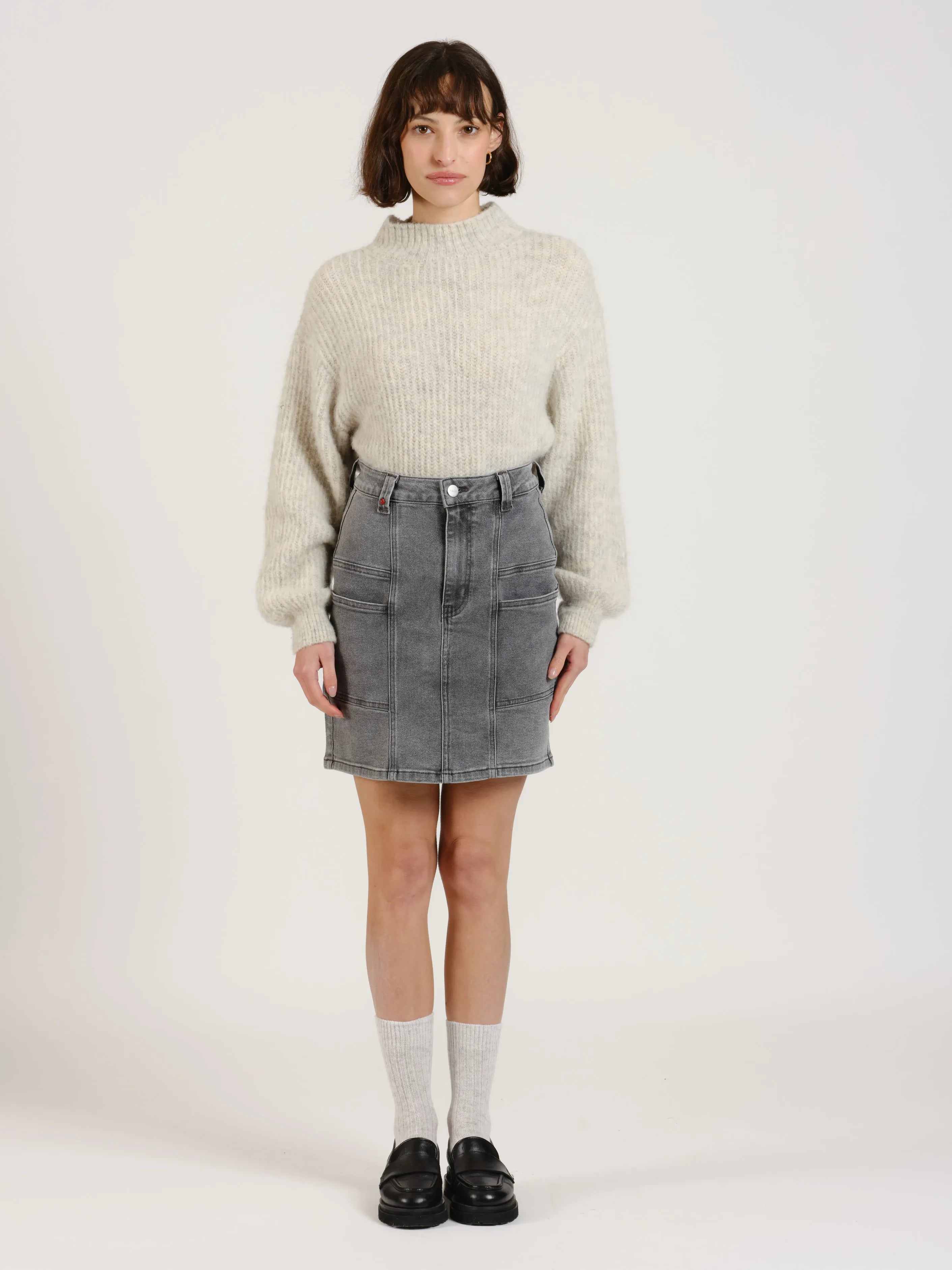 Jupe en denim avec poches latérale AGNES