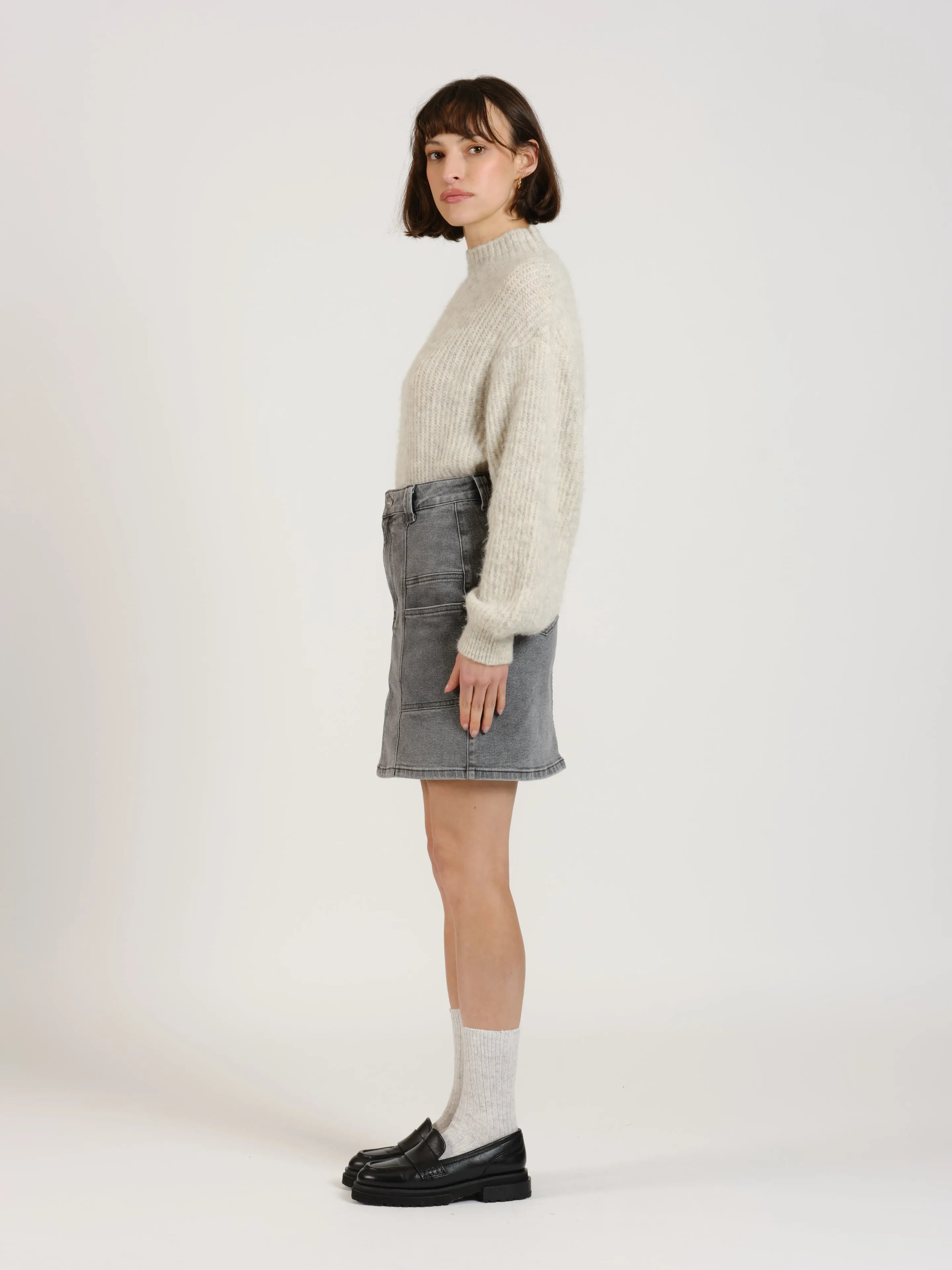 Jupe en denim avec poches latérale AGNES