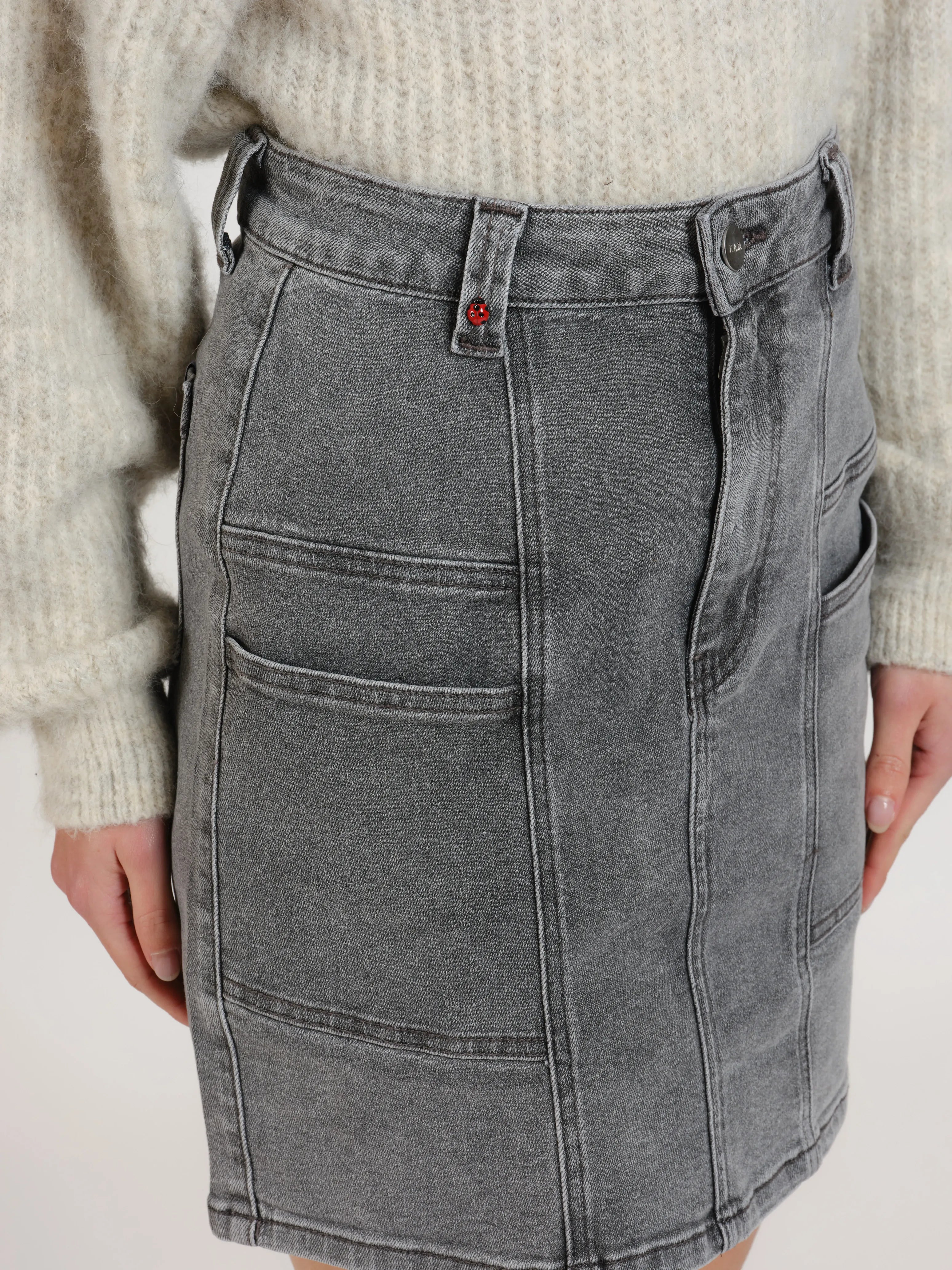 Jupe en denim avec poches latérale AGNES