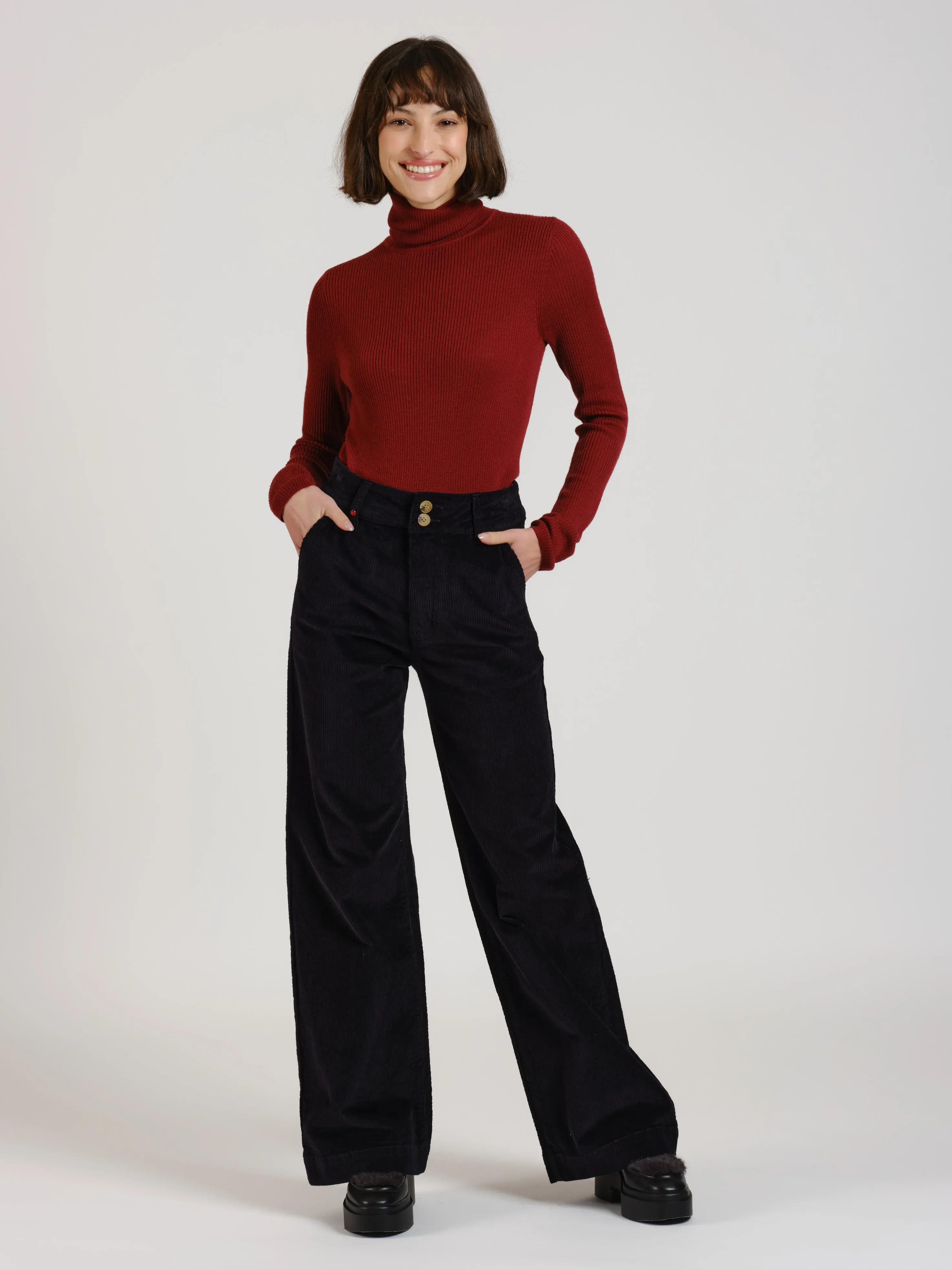 Pantalon flare en velours FAUSTINE