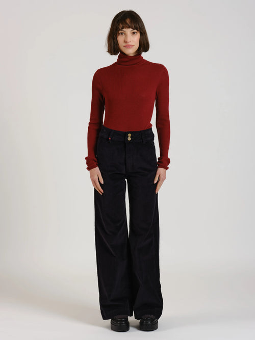 Pantalon flare en velours FAUSTINE