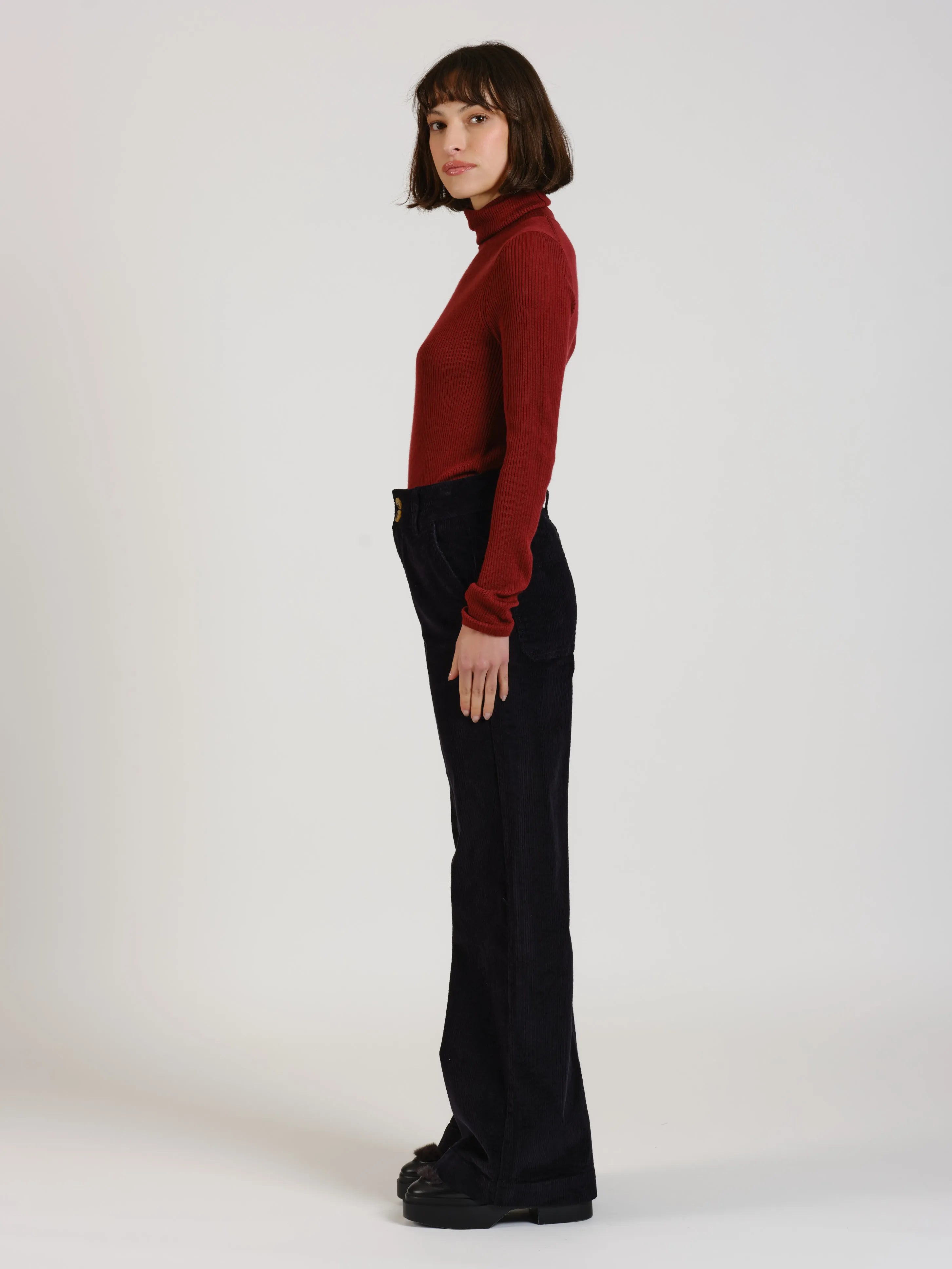 Pantalon flare en velours FAUSTINE