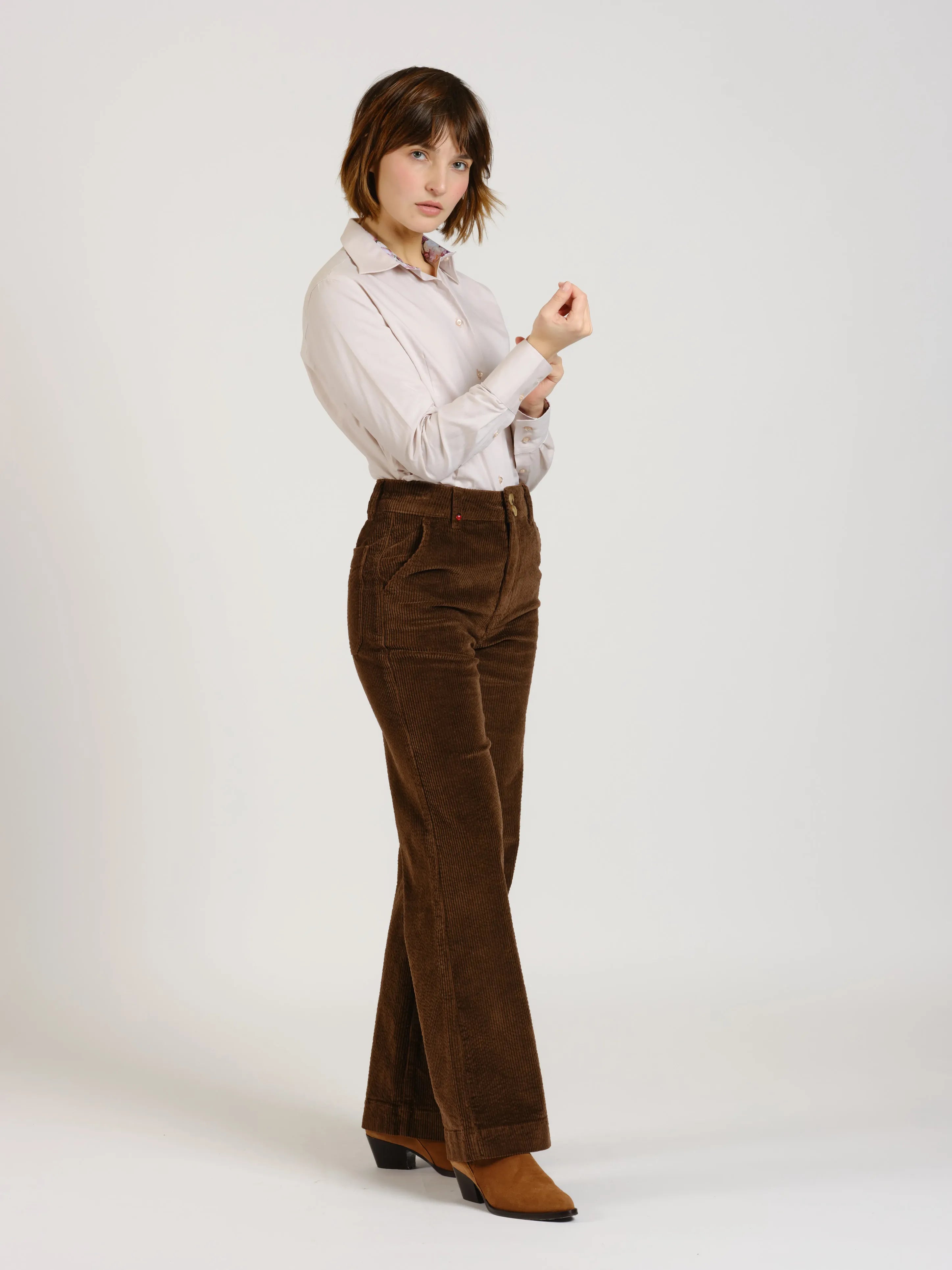 Pantalon flare en velours FAUSTINE