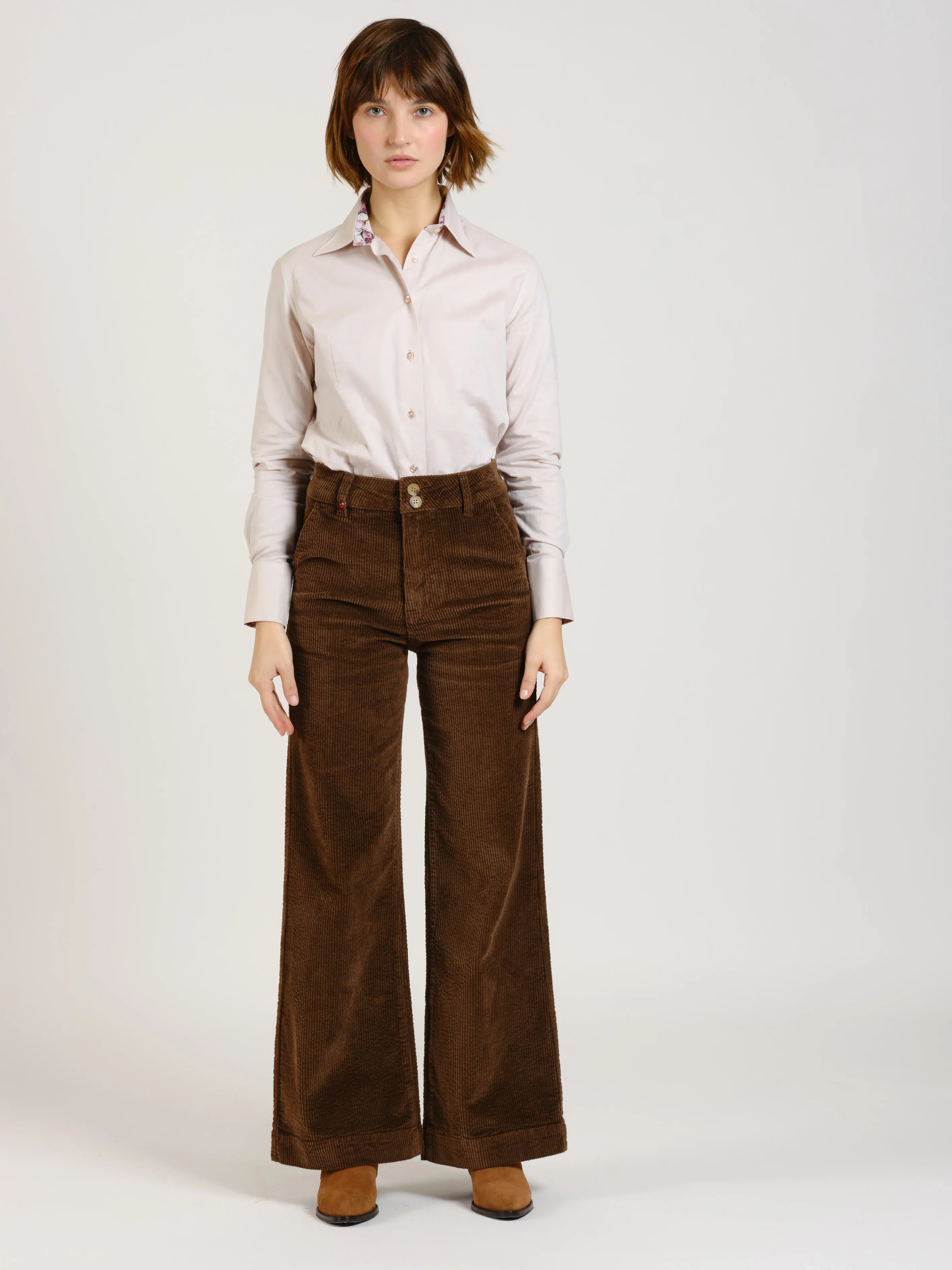 Pantalon flare en velours FAUSTINE