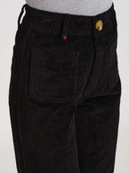 Pantalon évasé taille haute en velours FAUVE