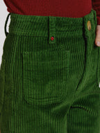 Pantalon évasé taille haute en velours FAUVE