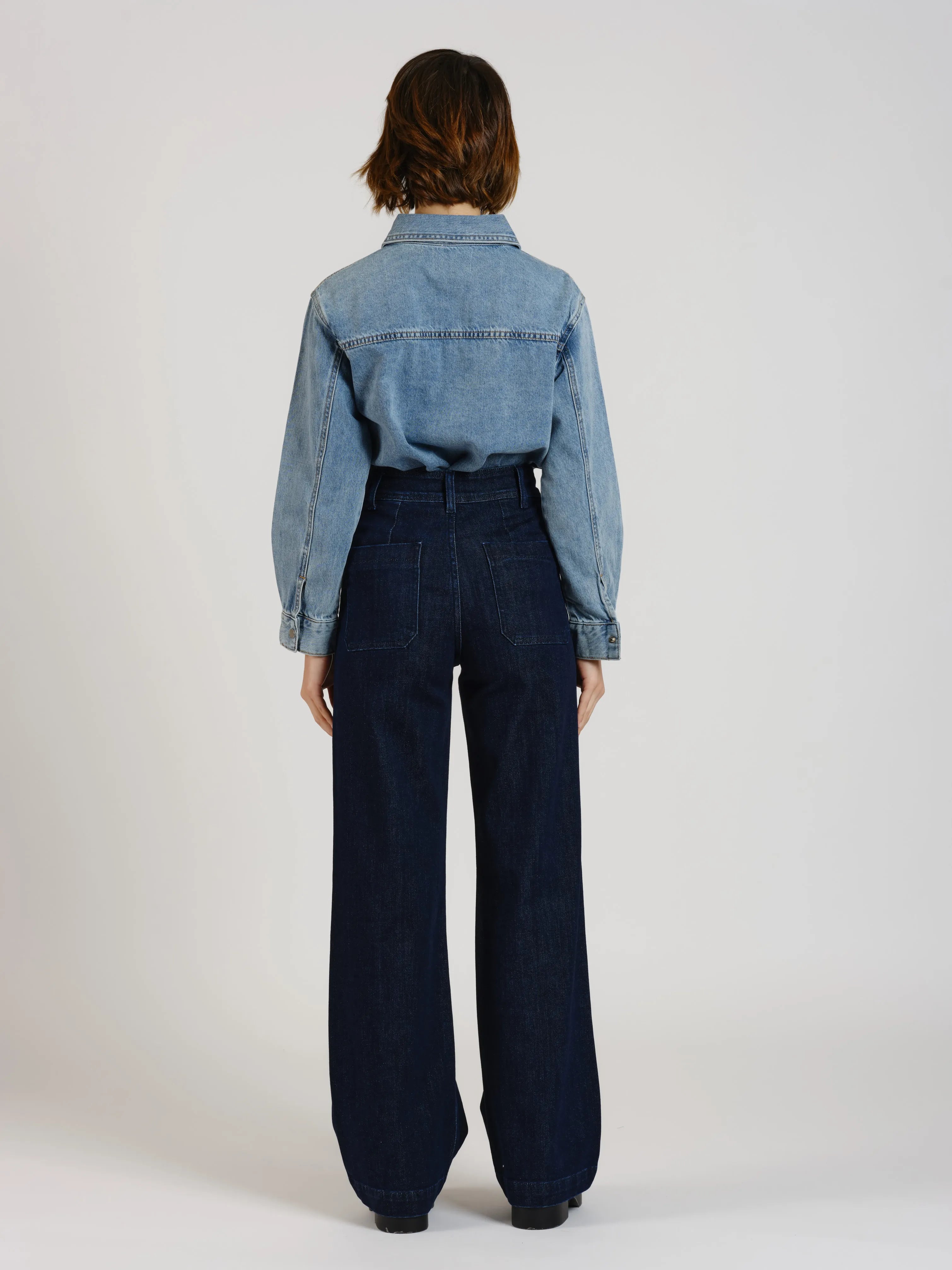 Jean évasé taille haute FAUVE