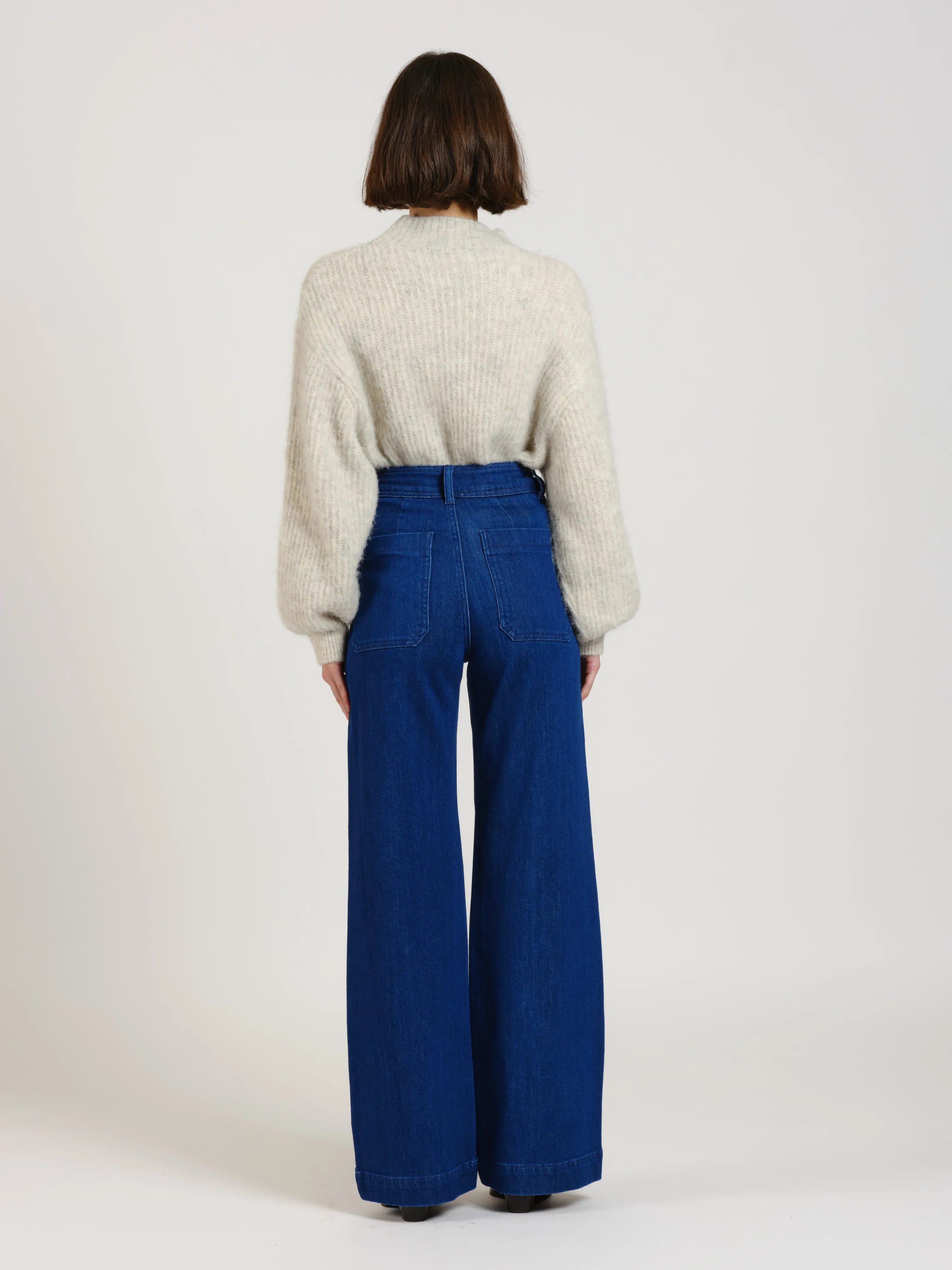 Jean évasé taille haute FAUVE