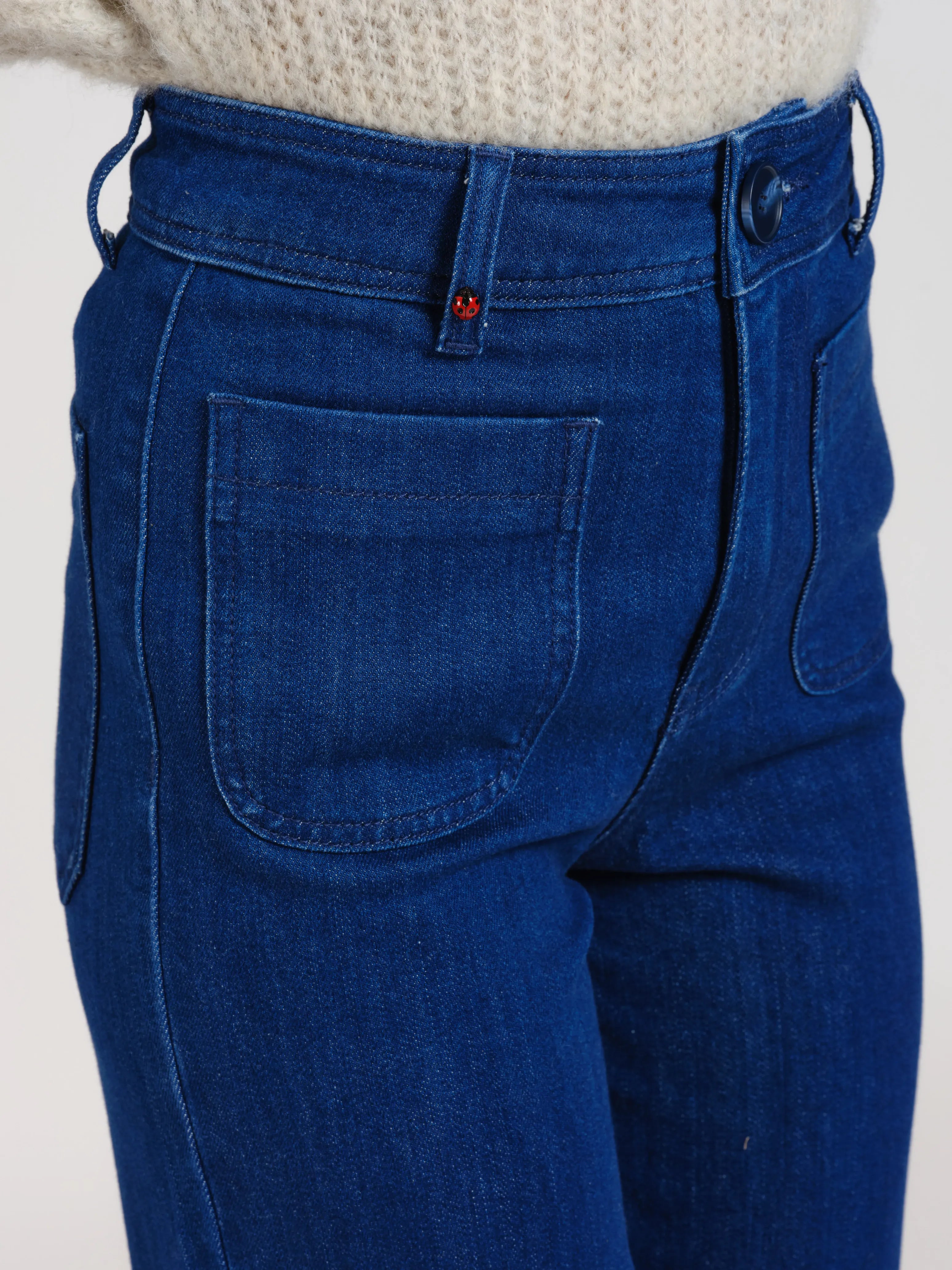 Jean évasé taille haute FAUVE