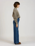 Jean évasé taille haute FAUVE