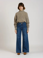 Jean évasé taille haute FAUVE