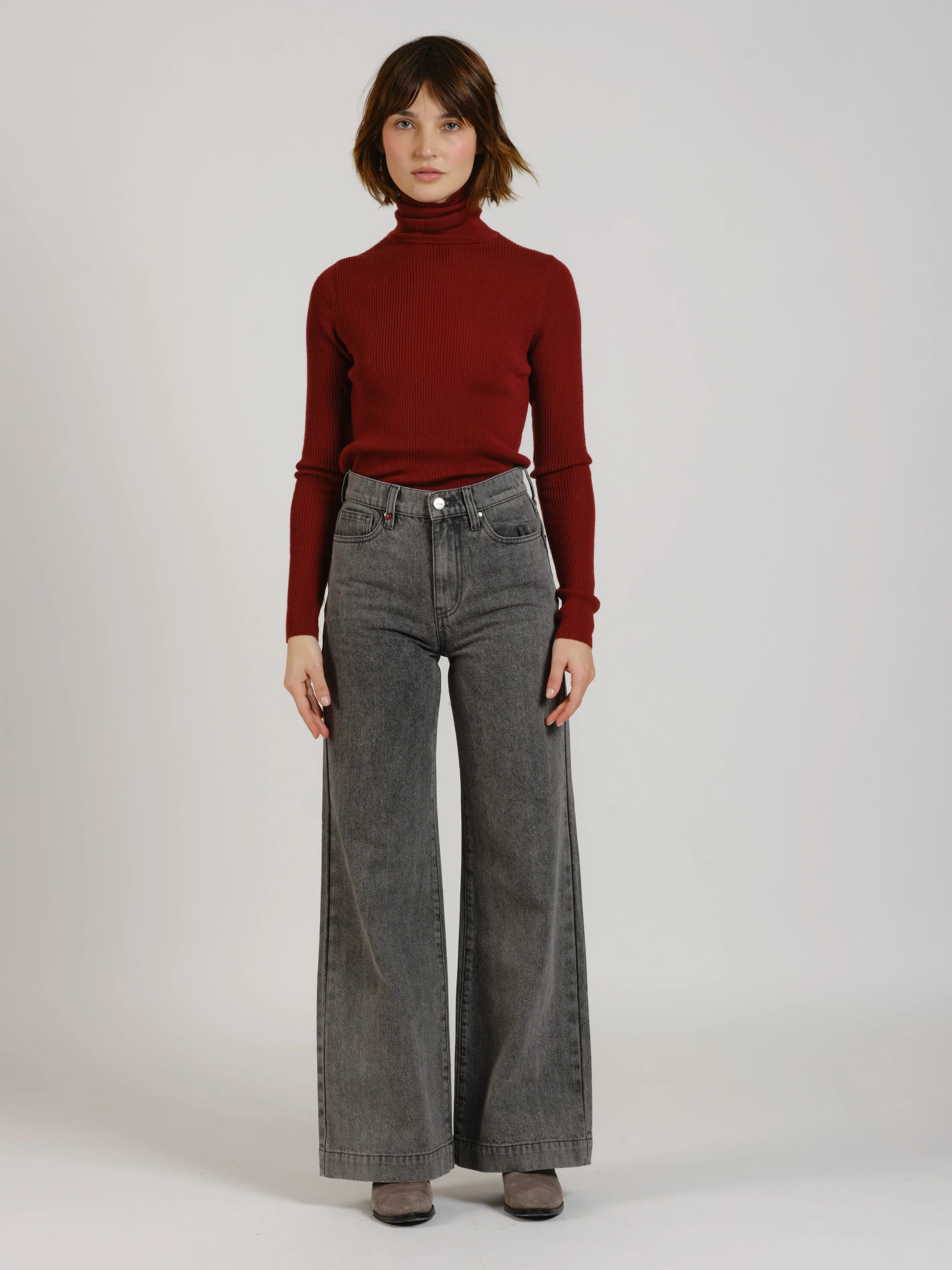 Jean large taille haute FLEURE