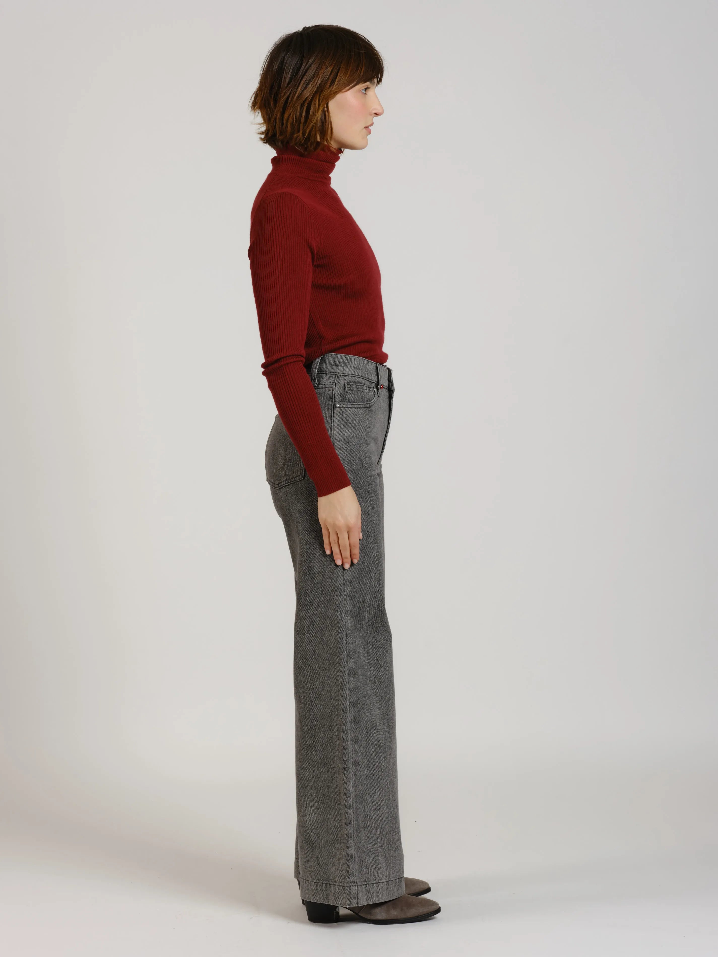 Jean large taille haute FLEURE