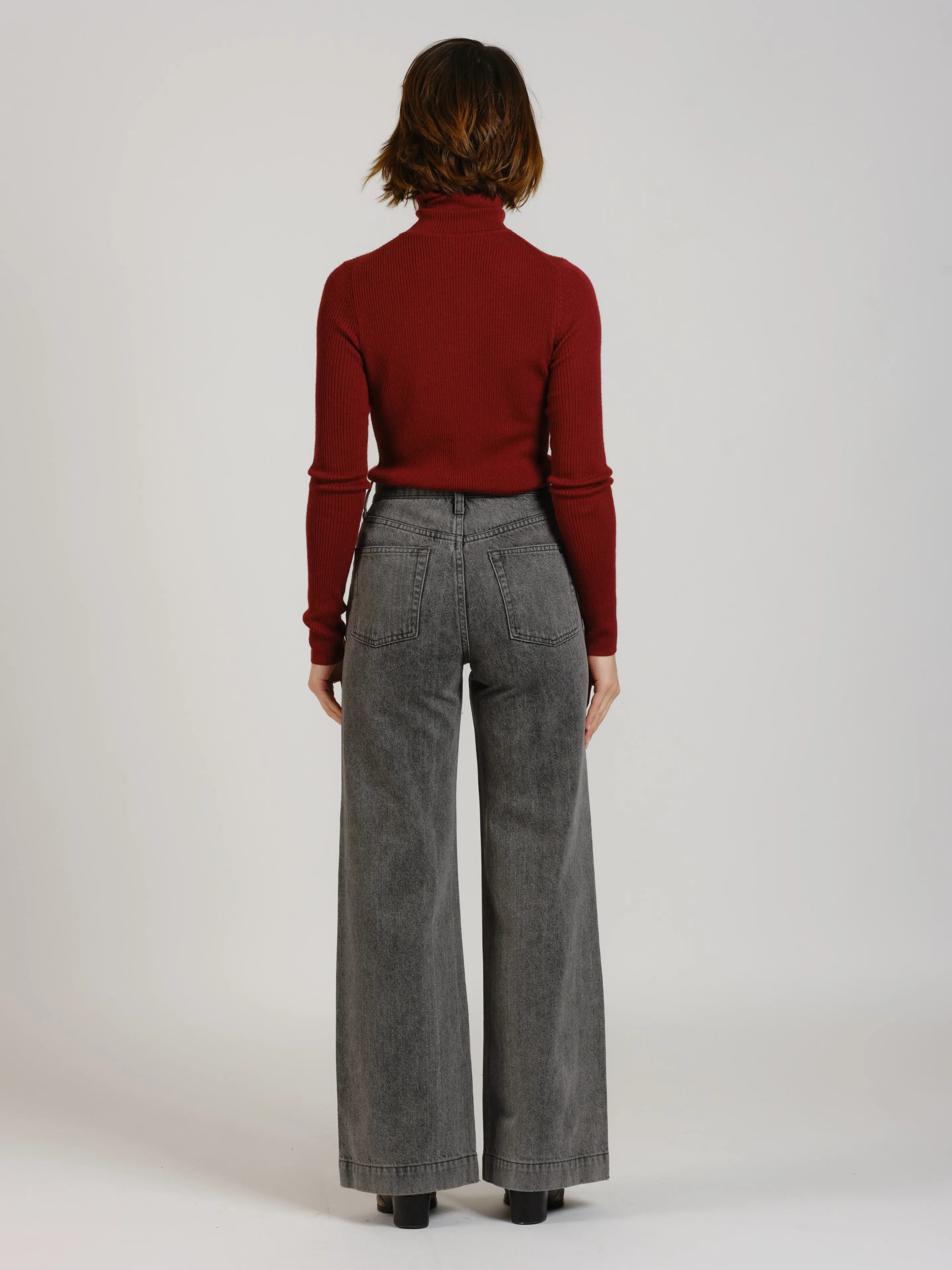 Jean large taille haute FLEURE