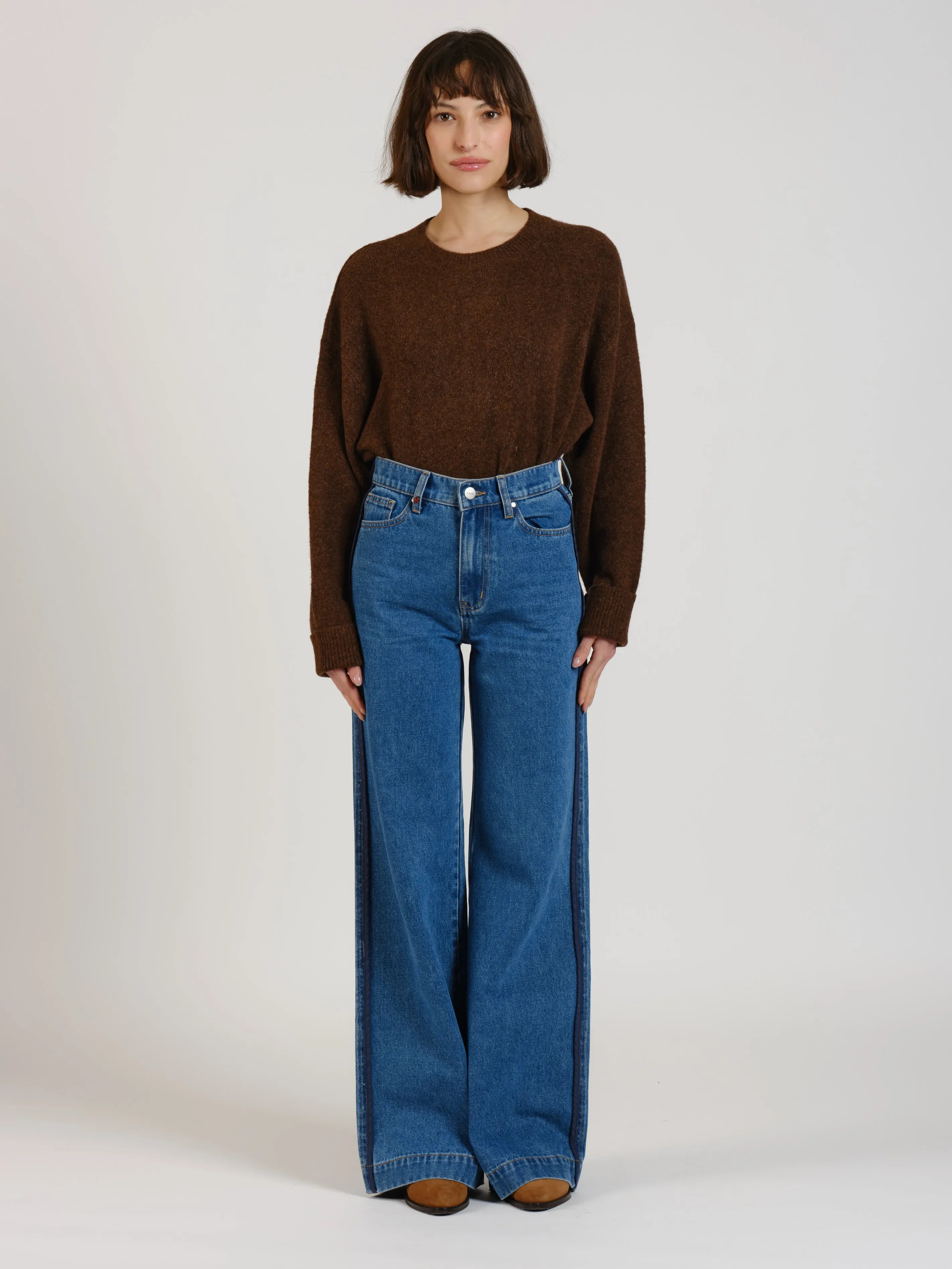 FLOWER high-waisted wide-leg jeans