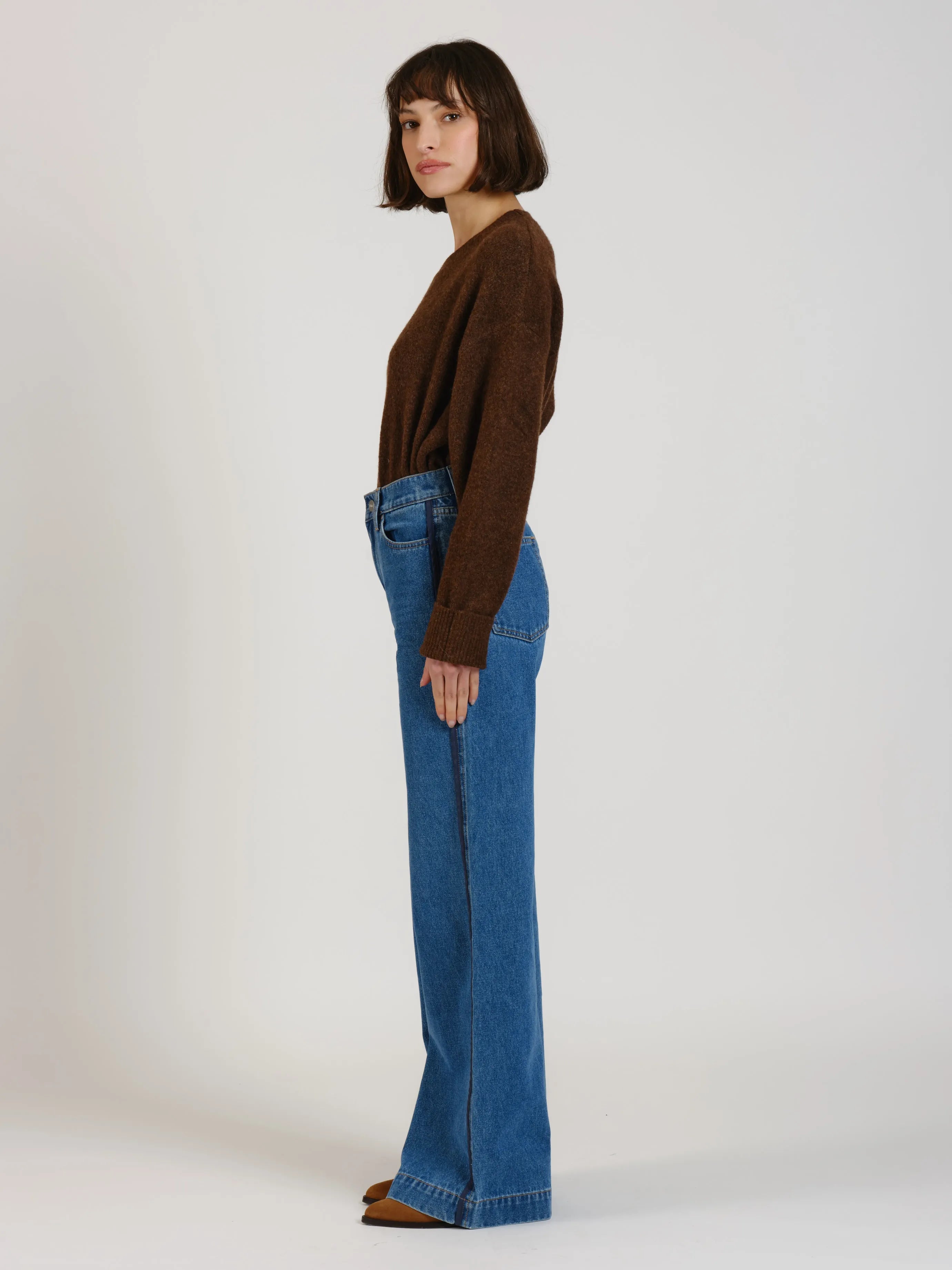 FLOWER high-waisted wide-leg jeans