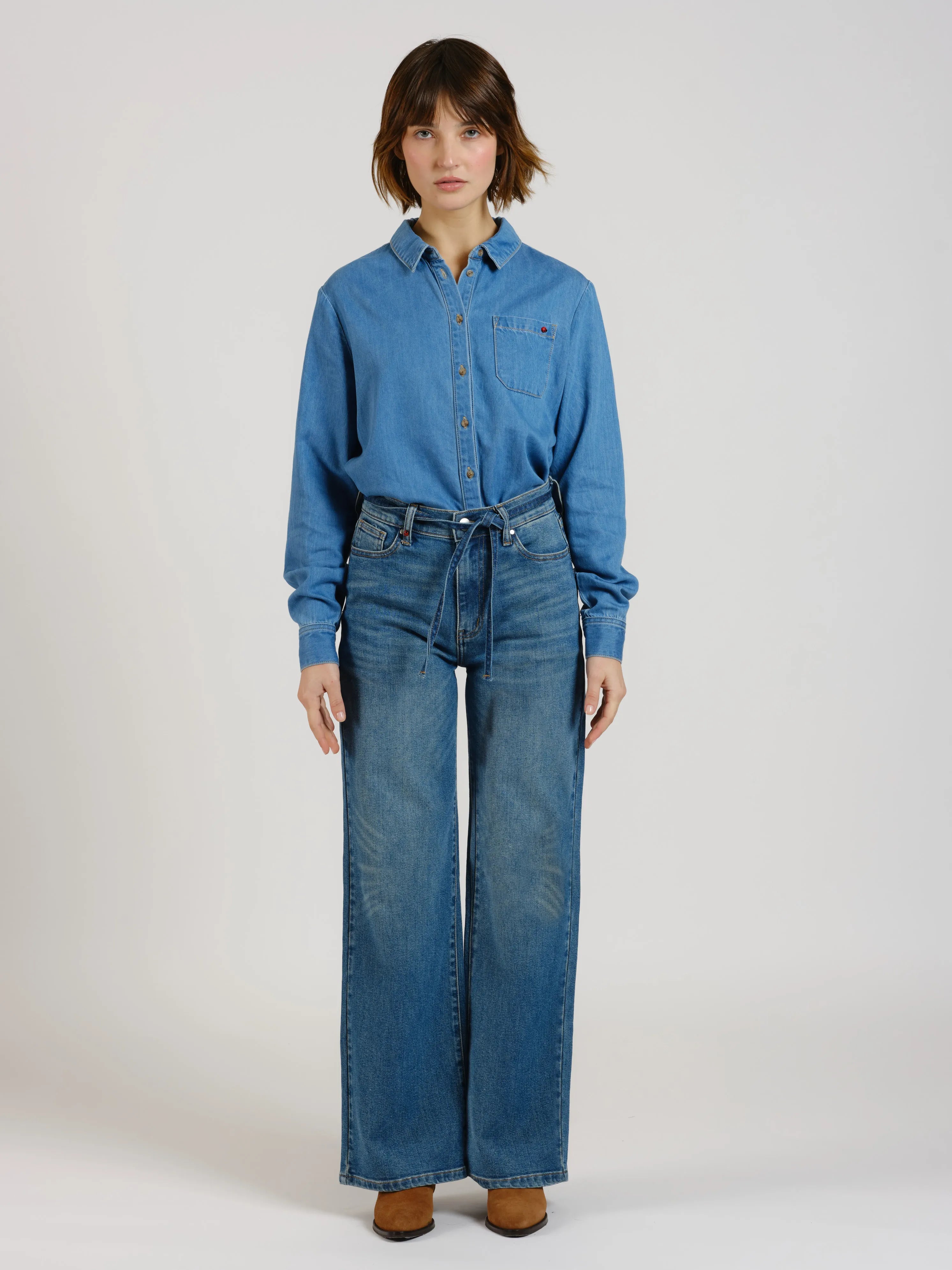 Jean large taille haute FLORA