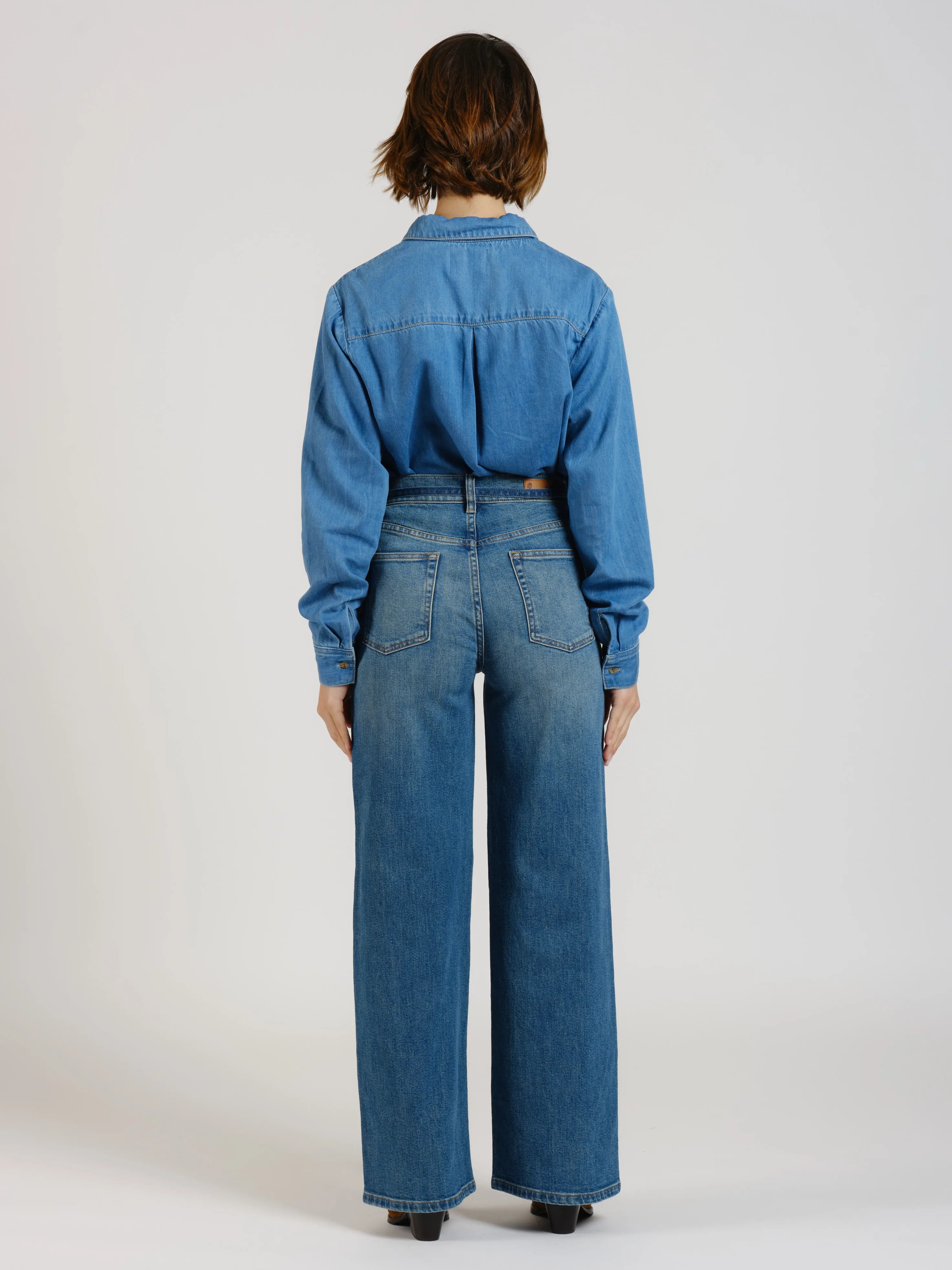 Jean large taille haute FLORA