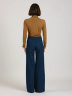 Jean évasé taille haute marine FRANCINE