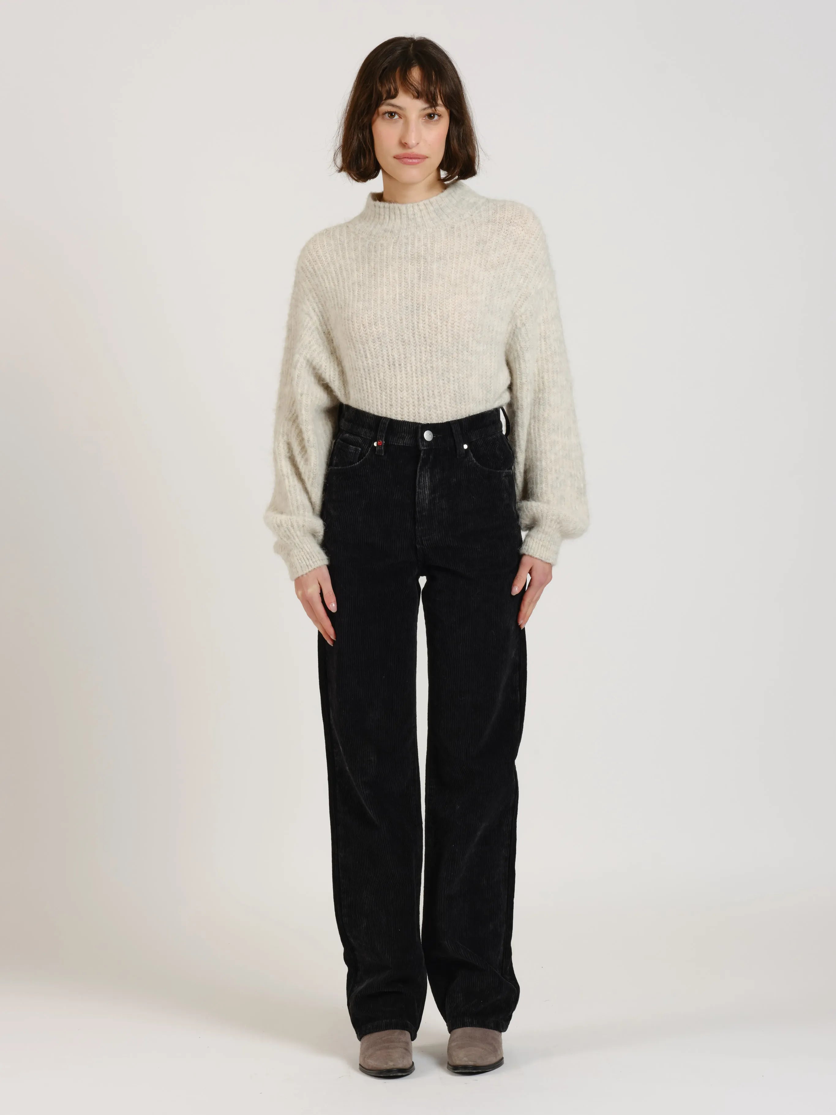 Pantalon straight en velours POLA LONG