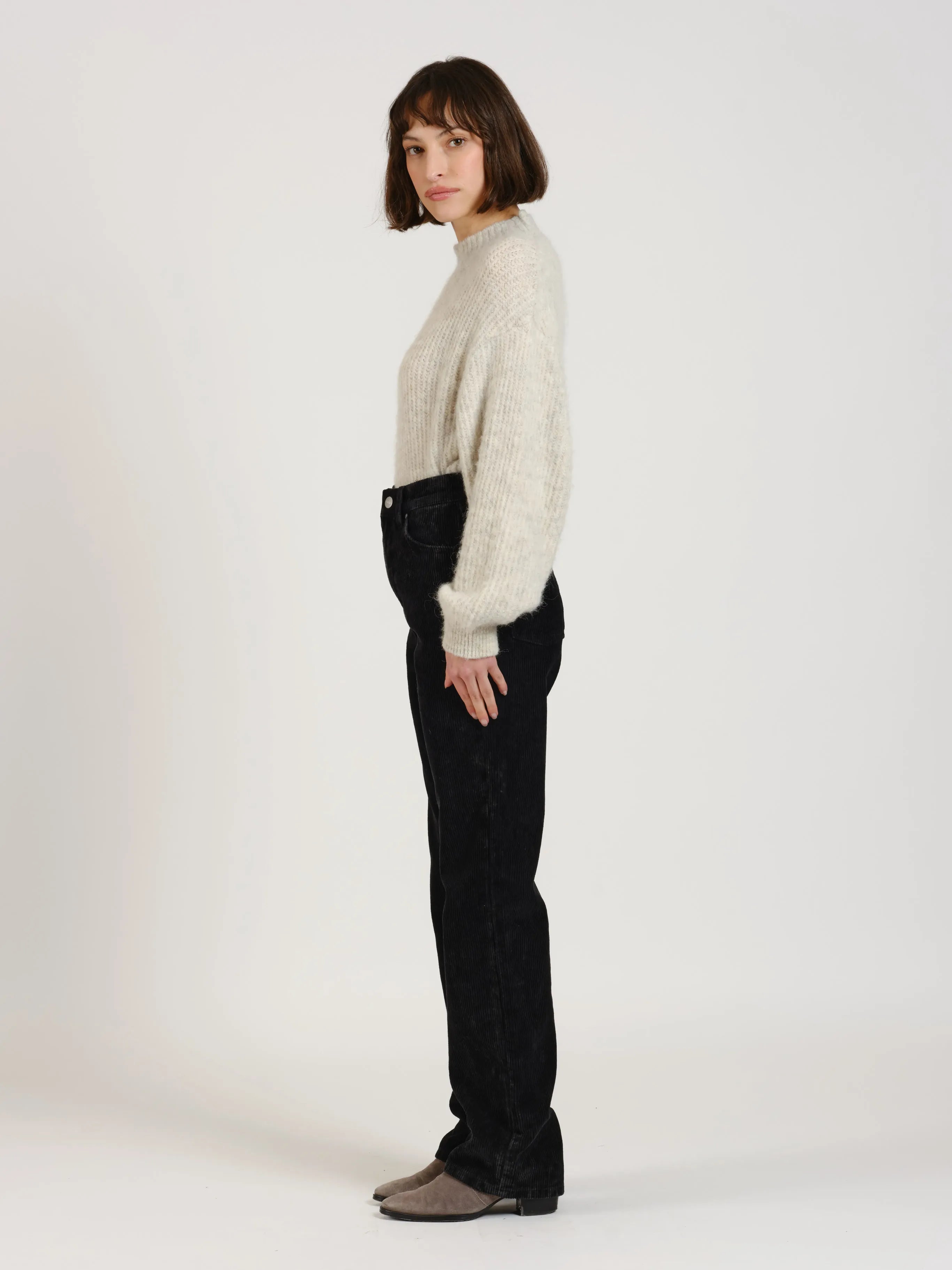 POLA straight cropped corduroy pants