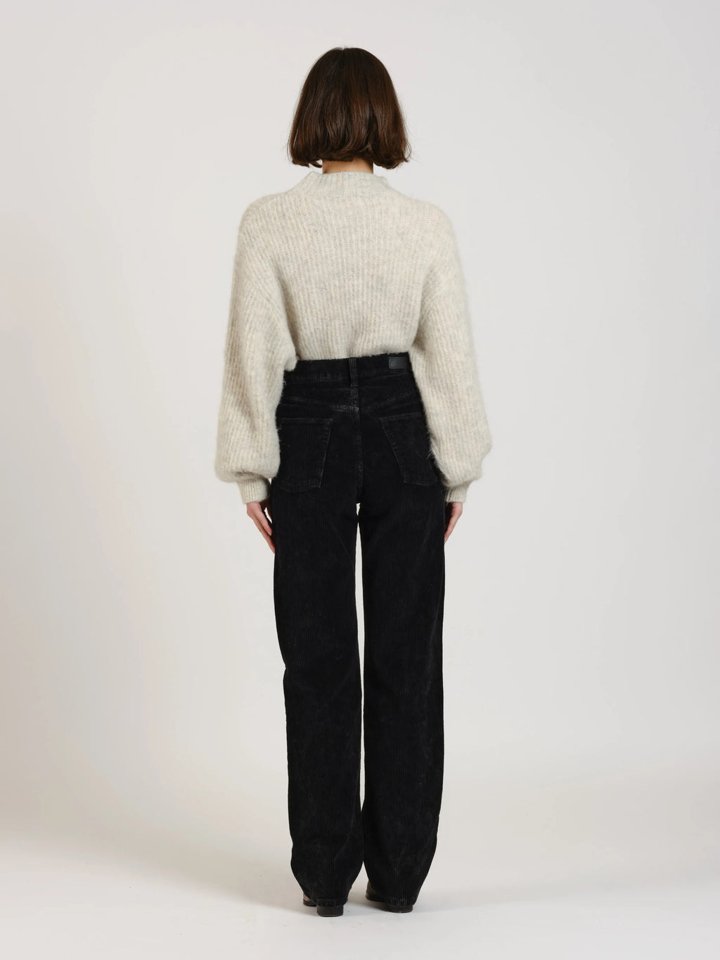 Pantalon straight cropped en velours POLA