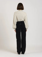 Pantalon straight cropped en velours POLA