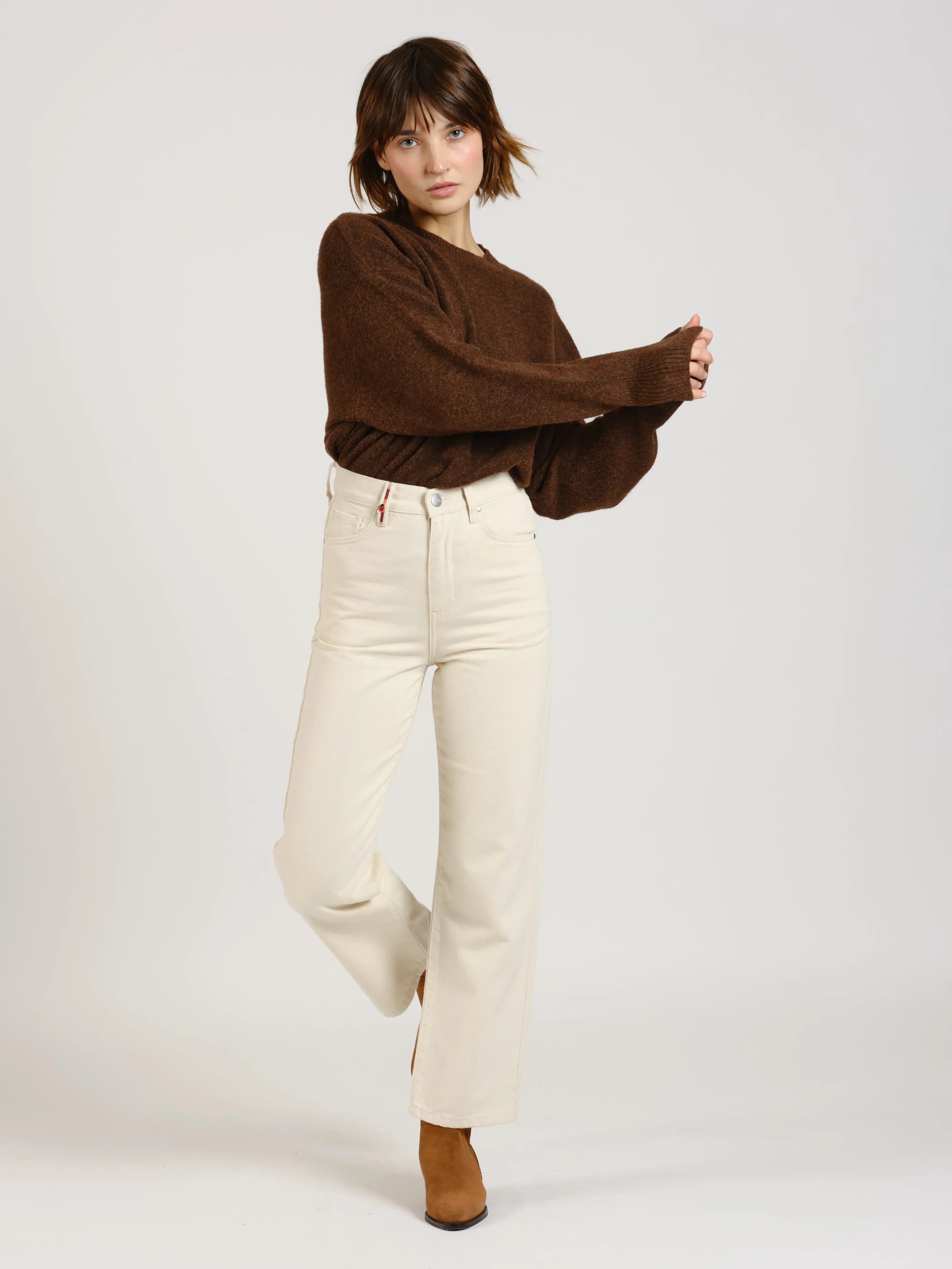 Straight jeans with POLA embroidery