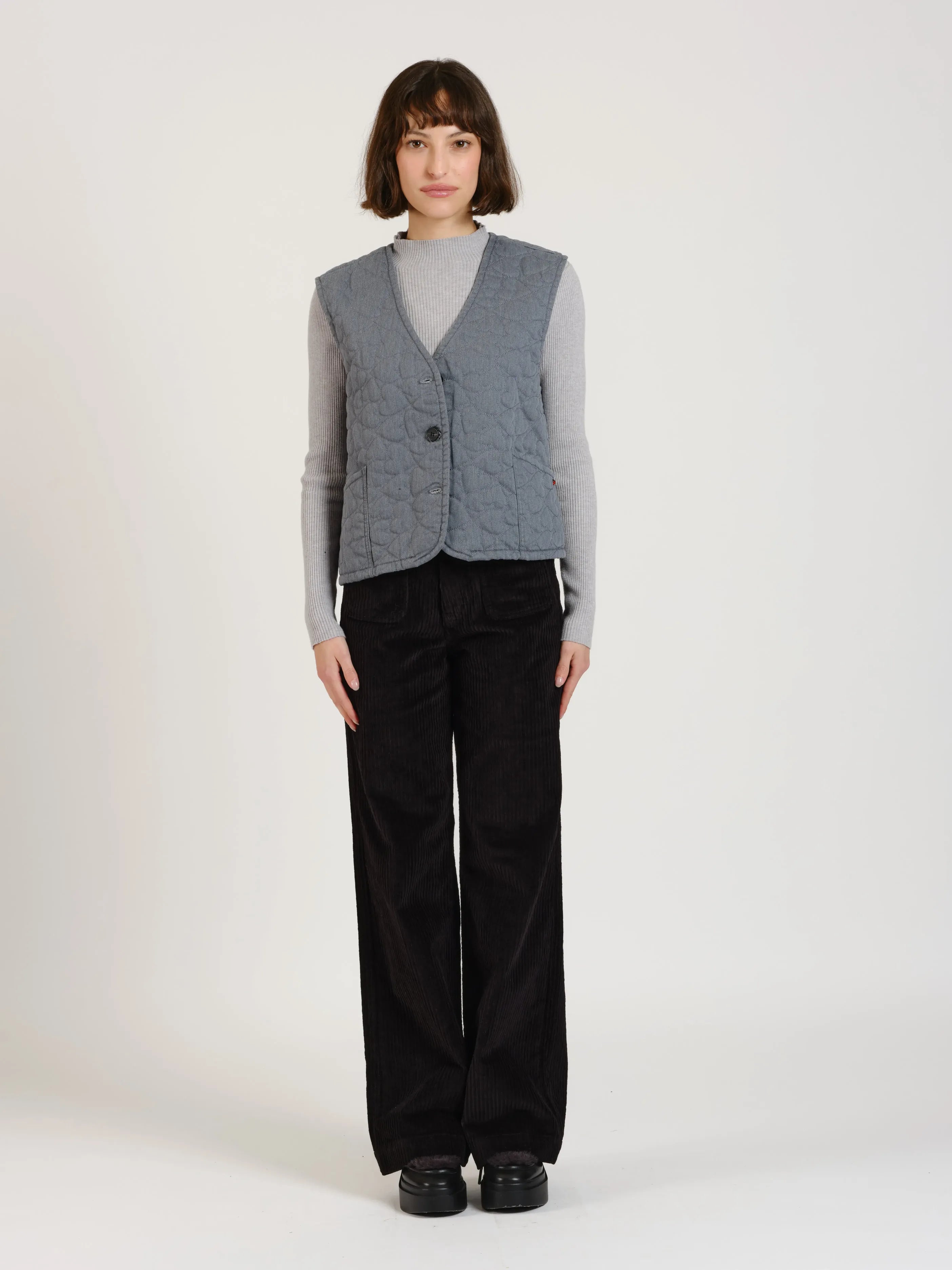 VITTORIA gray sleeveless jacket