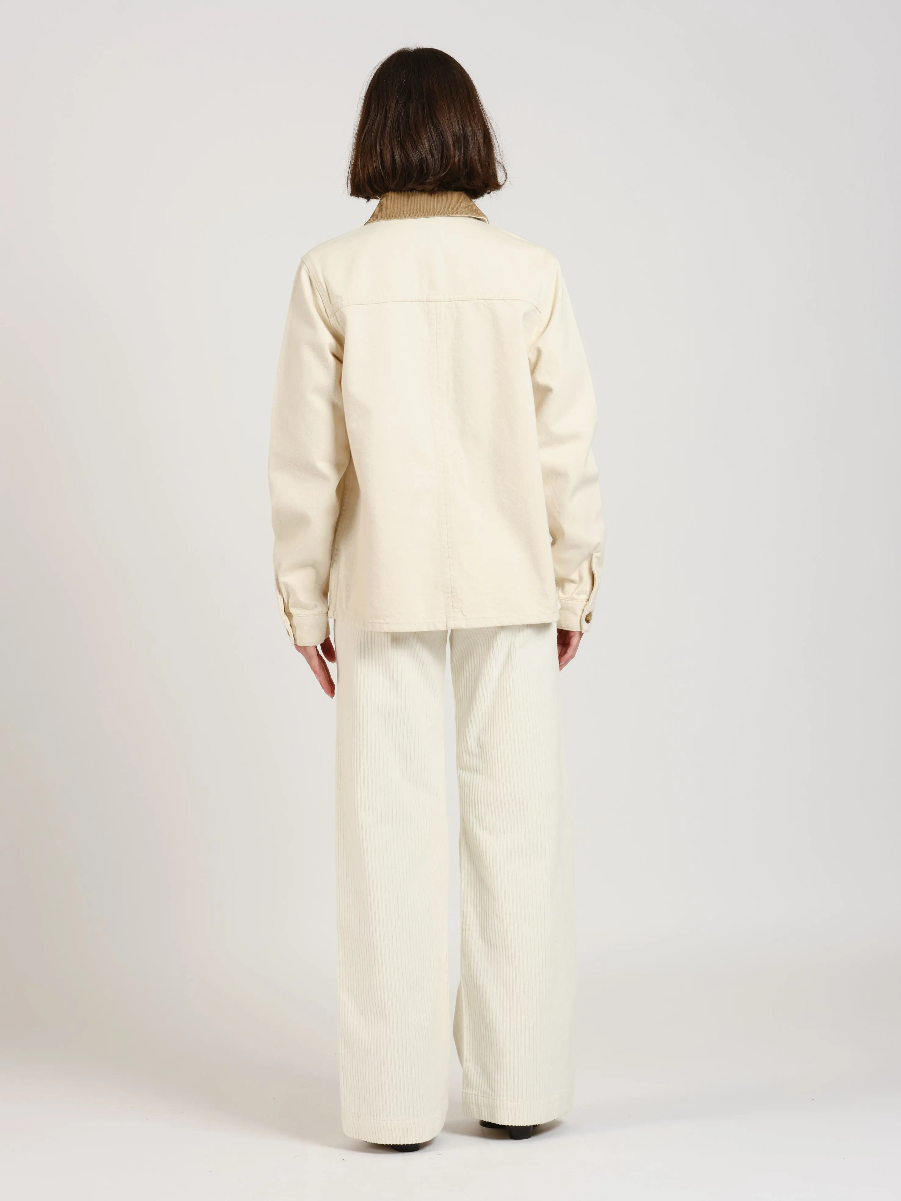 VIVIAN denim jacket with corduroy collar