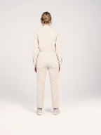 Combinaison manches longues en velours beige DAUPHINE femme, BEIGE, taille XS, porté par Priscilla (1m76) – photo 4