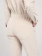 Combinaison manches longues en velours beige DAUPHINE femme, BEIGE, taille XS, porté par Priscilla (1m76) – photo 5