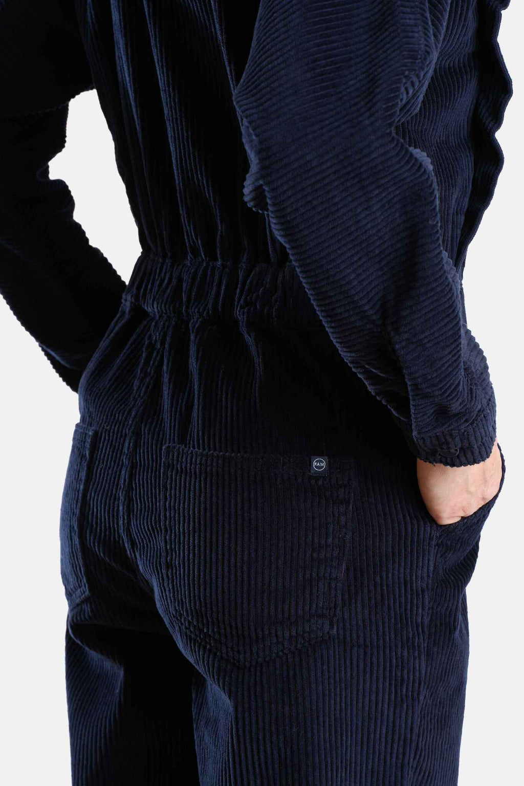 Combinaison ample DIANA en velours femme, NAVY, taille XS, porté par Jessica (1m75) (F.A.M. JEANS) – photo 1