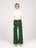 Pantalon évasé en velours vert FAUVE femme, GREEN, taille XS, porté par Priscilla (1m76) (F.A.M. JEANS) – photo 1