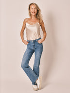 Jean bootcut bleu BELLY femme, BLUE, taille 25, porté par Jessica (1m75) (F.A.M. JEANS) – photo 1