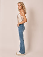 Jean bootcut bleu BELLY femme, BLUE, taille 25, porté par Jessica (1m75) – photo 3