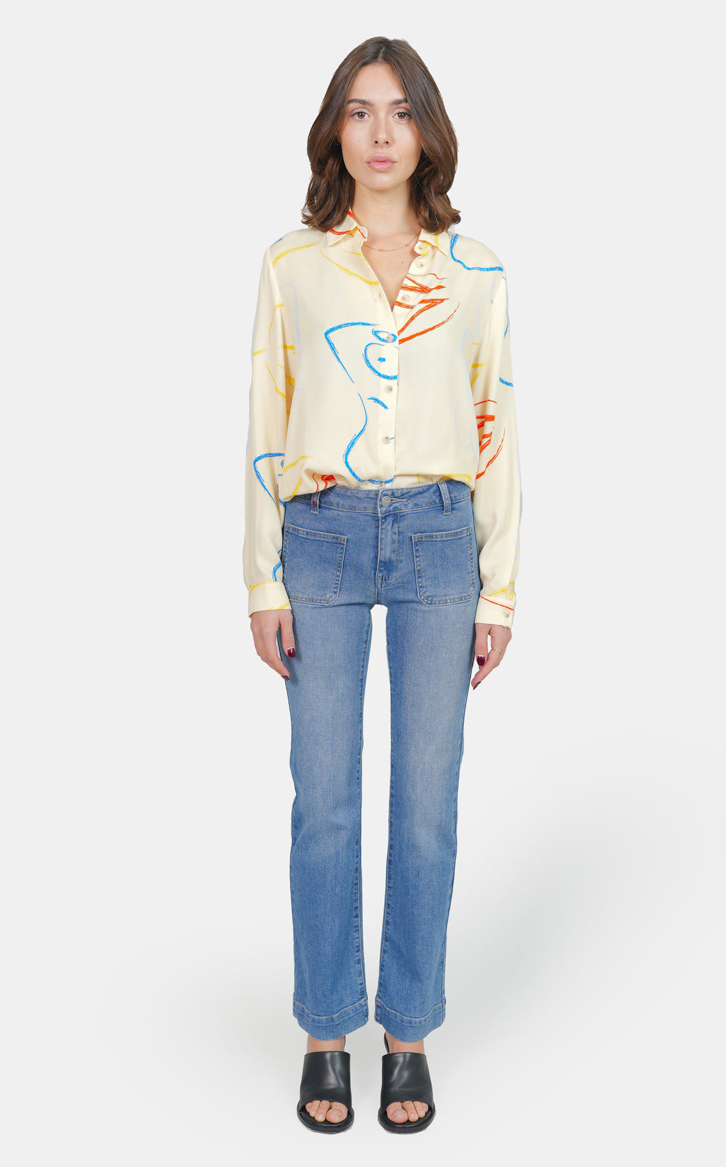 Jean bootcut bleu BELLA femme, BLUE, taille 25, porté par Claire (1m76) – photo 5