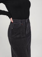 Jupe longue noire AMBER femme, BLACK, taille XS, porté par Priscilla (1m76) (F.A.M. JEANS) – photo 1