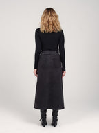 Jupe longue noire AMBER femme, BLACK, taille XS, porté par Priscilla (1m76) – photo 2