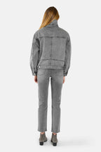 Veste oversize VICKY gris femme, GREY, taille XS, porté par Lilou (1m75) – photo 4