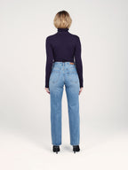 Jean boyfriend bleu MANON femme, BLUE, taille XS, porté par Priscilla (1m76) – photo 5