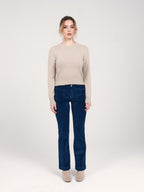 Pantalon bootcut en velours taille mi-haute BELLA femme, PETROL, taille 25, porté par Priscilla (1m76) – photo 5