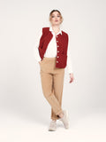 Pantalon mom en velours FRANCE femme, CAMEL, taille XS, porté par Priscilla (1m76) – photo 2