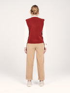 Pantalon mom en velours FRANCE femme, CAMEL, taille XS, porté par Priscilla (1m76) – photo 4