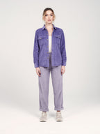 Pantalon mom en velours FRANCE femme, FLAX GREY, taille XS, porté par Priscilla (1m76) (F.A.M. JEANS) – photo 1