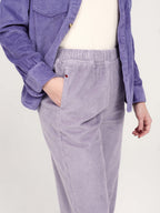 Pantalon mom en velours FRANCE femme, FLAX GREY, taille XS, porté par Priscilla (1m76) – photo 4