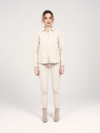 Veste en velours beige VIVIAN femme, BEIGE, taille XS, porté par Priscilla (1m76) (F.A.M. JEANS) – photo 1