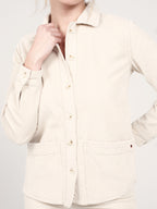 Veste en velours beige VIVIAN femme, BEIGE, taille XS, porté par Priscilla (1m76) – photo 2